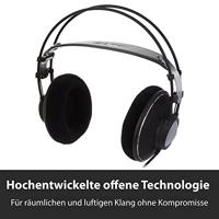 AKG K612PRO Open over-ear studio-hoofdtelefoon van premium referentieklasse, geavanceerde open technologie, leren hoofdbeugel, breed en breed klankspectrum, comfortabel design - zwart - thumbnail