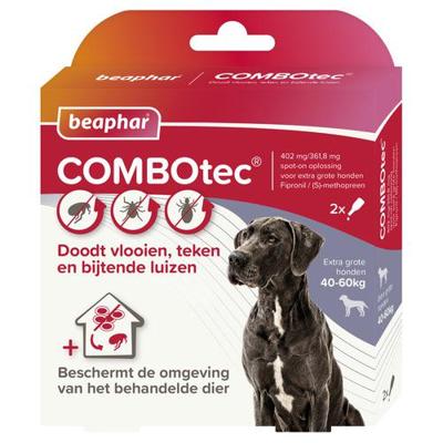 Beaphar Combotec antivlomiddel hond 2 pipetten 40-60 kg Beaphar Combotec antivlomiddel hond 2 pipetten 40-60 kg