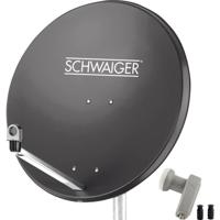SCHWAIGER SAT-SYSTEEM VOOR 1 SATELLIET - SAT-SCHOTEL 80 CM, ANTRACIET, LNB - 2 AANSLUITINGEN - thumbnail