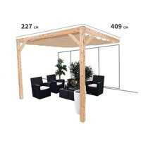 Complete Nesling pergola Wall 1 sand - 200 x 400 cm - thumbnail