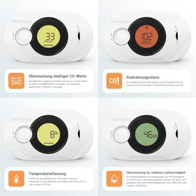 FireAngel FA3322-EUX10 Koolmonoxidemelder Incl. batterij (10 jaar) werkt op batterijen Detectie van Koolmonoxide - thumbnail