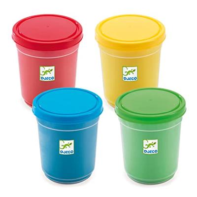 4 potten klassieke DJECO-boetseerklei blauw