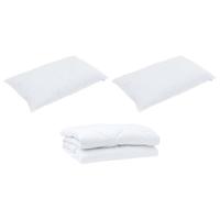 Dekbed met kussen 3 pcs Wit 260 x 220 cm Microfibre - thumbnail