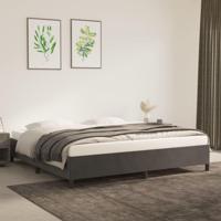 Bedframe zonder matras 200x200 cm fluweel donkergrijs - thumbnail