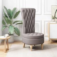 Slipper Stoel Taupe 56,5 x 70 x 110 cm Stof - thumbnail