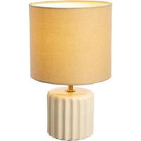 Tafellamp Faye - naturel keramiek/stof - 29xØ18 cm - Leen Bakker - thumbnail