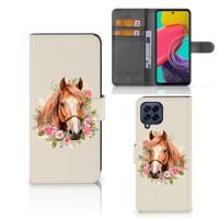 Telefoonhoesje | Met pasjeshouder | voor Samsung Galaxy M53 Paard - thumbnail