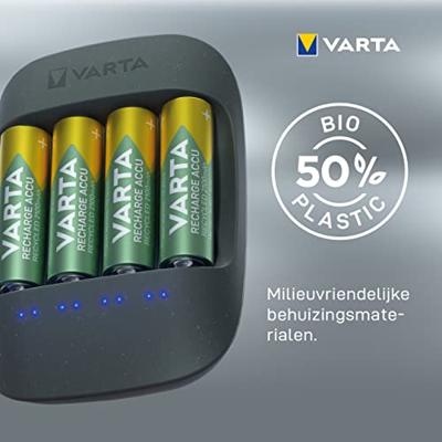 Varta Recharge Accu gerecycled Ready-To-gebruik voorgeladen Eco Charger incl. AAA 2100mAh 4er zwart