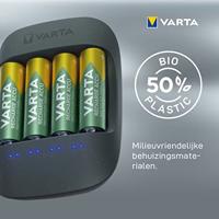 Varta Eco oplader (geschikt voor 4 AA/AAA batterijen, behuizing van 50% bioplastic met enkele doos- en druppellading, verpakking van 90% gerecycled materiaal) - thumbnail