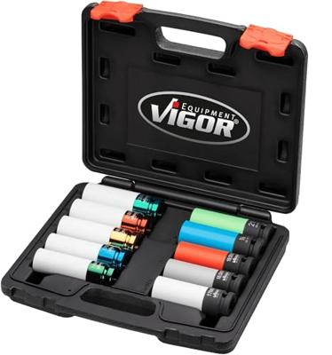 Vigor V6312/10 Slagadapter Vierkant, 1/2 (12.5 mm) 10-delig