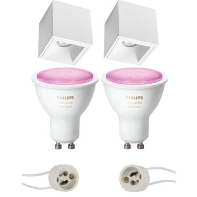 Philips Hue Opbouwspot Set GU10 - Mat Wit - 90mm - Bluetooth - White and Color Ambiance