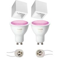 Philips Hue Opbouwspot Set GU10 - Mat Wit - 90mm - Bluetooth - White and Color Ambiance - thumbnail