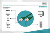 Digitus DK-1644-050-G-10 RJ45 Netwerkkabel, patchkabel CAT 6 S/FTP 5.00 m Groen Folie afscherming, Afscherming totaal, Afgeschermd, Halogeenvrij, Simplex, - thumbnail