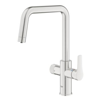 Keukenfilterkraan - Supersteel - Waterfiltratie - Hoge U-vormige uitloop - 150° draaibaar - GROHE Blue Pure Start - 30595DC0