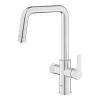 Keukenfilterkraan - Supersteel - Waterfiltratie - Hoge U-vormige uitloop - 150° draaibaar - GROHE Blue Pure Start - 30595DC0 - thumbnail