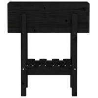 Plantenbak 62x30x69 cm massief grenenhout zwart - thumbnail