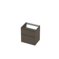 INK - Onderkast 2 Laden Greeploos Gelakt 45gr A-symmetrisch - 600x450x650 Mm - Mat Taupe - thumbnail