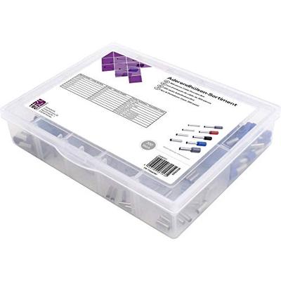 TRU COMPONENTS T1904C087 Assortiment adereindhulzen 4 mm² Deels geïsoleerd Grijs, Rood, Zwart, Blauw 300 onderdelen