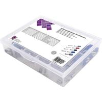 TRU COMPONENTS T1904C087 Assortiment adereindhulzen 4 mm² Deels geïsoleerd Grijs, Rood, Zwart, Blauw 300 onderdelen - thumbnail