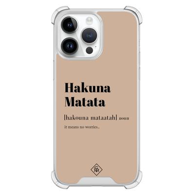 iPhone 14 Pro Max shockproof hoesje - Hakuna matata