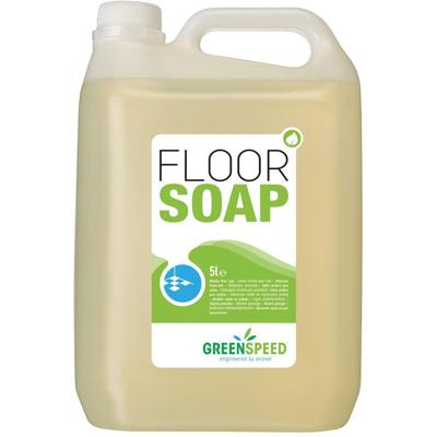 Greenspeed vloerzeep met lijnzaadolie, voor poreuze vloeren, citrusgeur, flacon van 5 liter Greenspeed vloerzeep met lijnzaadolie, voor poreuze vloeren, citrusgeur, flacon van 5 liter
