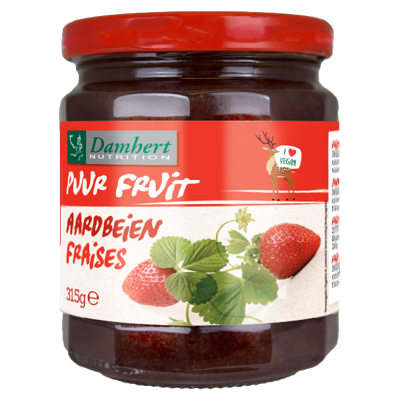 Damhert Puur Fruit Confituur Aardbei 315GR