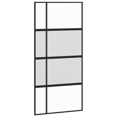 VidaXL Schuifdeur 102,5x205 cm gehard glas en aluminium zwart VidaXL Schuifdeur 102,5x205 cm gehard glas en aluminium zwart
