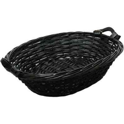 Mand | riet | 43x35x12cm | zwart