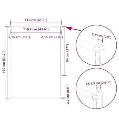 Rolgordijn verduisterend 115x130 cm stofbreedte 110,7 cm zwart