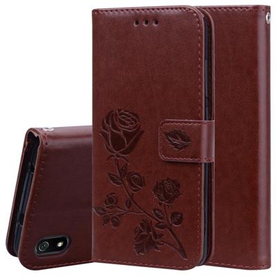Rose reliëf horizontale Flip PU lederen draagtas met houder & kaartsleuven & portemonnee voor Xiaomi Redmi 7A (bruin) Rose reliëf horizontale Flip PU lederen draagtas met houder & kaartsleuven & portemonnee voor Xiaomi Redmi 7A (bruin)