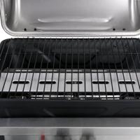 VidaXL Gasbarbecue met 3-laags zijtafel zwart en zilverkleurig - thumbnail