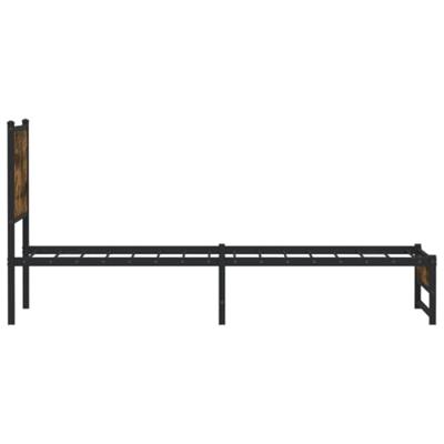 Bedframe zonder matras metaal gerookt eikenkleurig 75x190 cm
