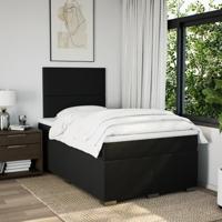 Boxspring met matras stof zwart 120x200 cm - thumbnail