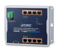 PLANETIndustriële 8-Port Gigabit PoE Wall-mount Switch & 2-Port SFP Uplink beheerd -40/+75C graden - thumbnail