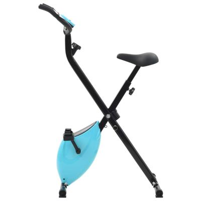 vidaXL Hometrainer X-bike magnetisch met hartslagmeter zwart en blauw vidaXL Hometrainer X-bike magnetisch met hartslagmeter zwart en blauw