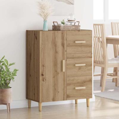 Dressoir artisanaal eikenkleurig 34 x 69,5 x 90 cm Bewerkt hout