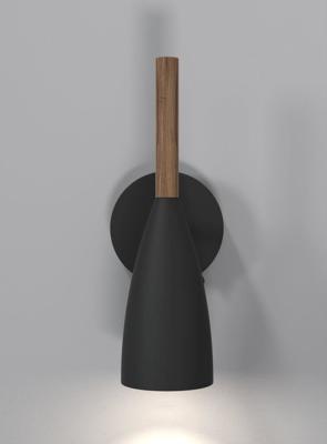 Hanglamp hout &apos;Pure 10&apos; zwart E27 10 cm DFTP