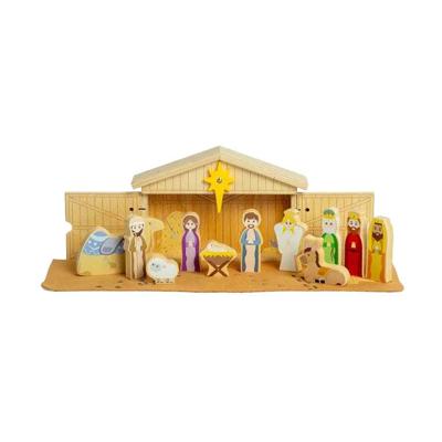 Bigjigs houten kerststal set, 13dlg.