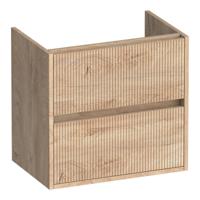 Brauer Adore Wavy - Onderkast Ondiep - 60 cm - met 2 Softclose Lades Greeploos en 1 Sifon Uitsparing - Forest Wheat - thumbnail