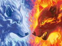 Ravensburger creart schilderen op nummer - fire and ice - thumbnail