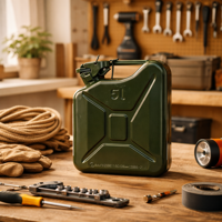 Stalen Jerrycan 5L - Groen - Hoogwaardig staal - Decoratief Item - Origineel Cadeau - thumbnail