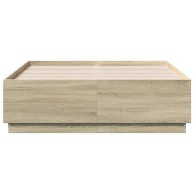 Bedframe met LED-verlichting sonoma eikenkleurig 135x190 cm