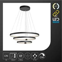SLV Led hanglampOne Triple 3-rings Ø 80cm dimbaar zwart - 1002913 - thumbnail