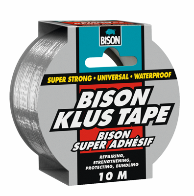 Bison klustape 10 meter grijs
