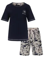 Medaillon dames shortama katoen - "Bloem" Korte mouwen - Korte broek - thumbnail