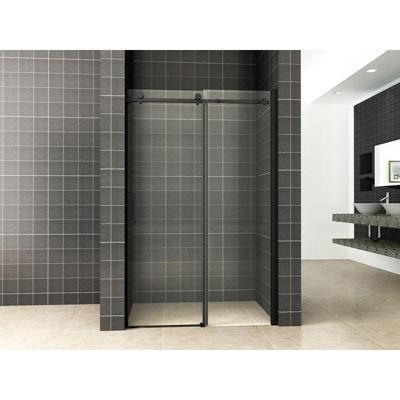 Slide nis schuifdeur 1100 x 2000 x 8 mm nano helder glas/mat zwart Slide nis schuifdeur 1100 x 2000 x 8 mm nano helder glas/mat zwart