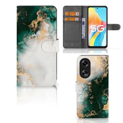 Bookcase voor OPPO Reno8 T 5G Marmer Groen Bookcase voor OPPO Reno8 T 5G Marmer Groen