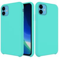Effen kleur Liquid silicone schokbestendig Case voor iPhone 11 (Baby Blue) - thumbnail