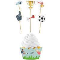Fantastic Voetbal Cupcake Decoratie Set (6st) - thumbnail