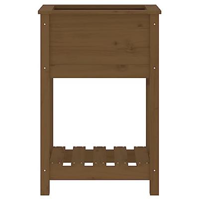 VidaXL Plantenbak met schap 54x34,5x81 cm grenenhout honingbruin VidaXL Plantenbak met schap 54x34,5x81 cm grenenhout honingbruin